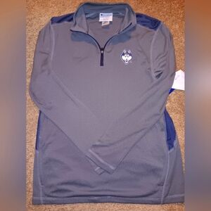 [Sold]Champion UCONN Huskies Mens Pullover Large Gray Pockets 1/4 Zip Pullover